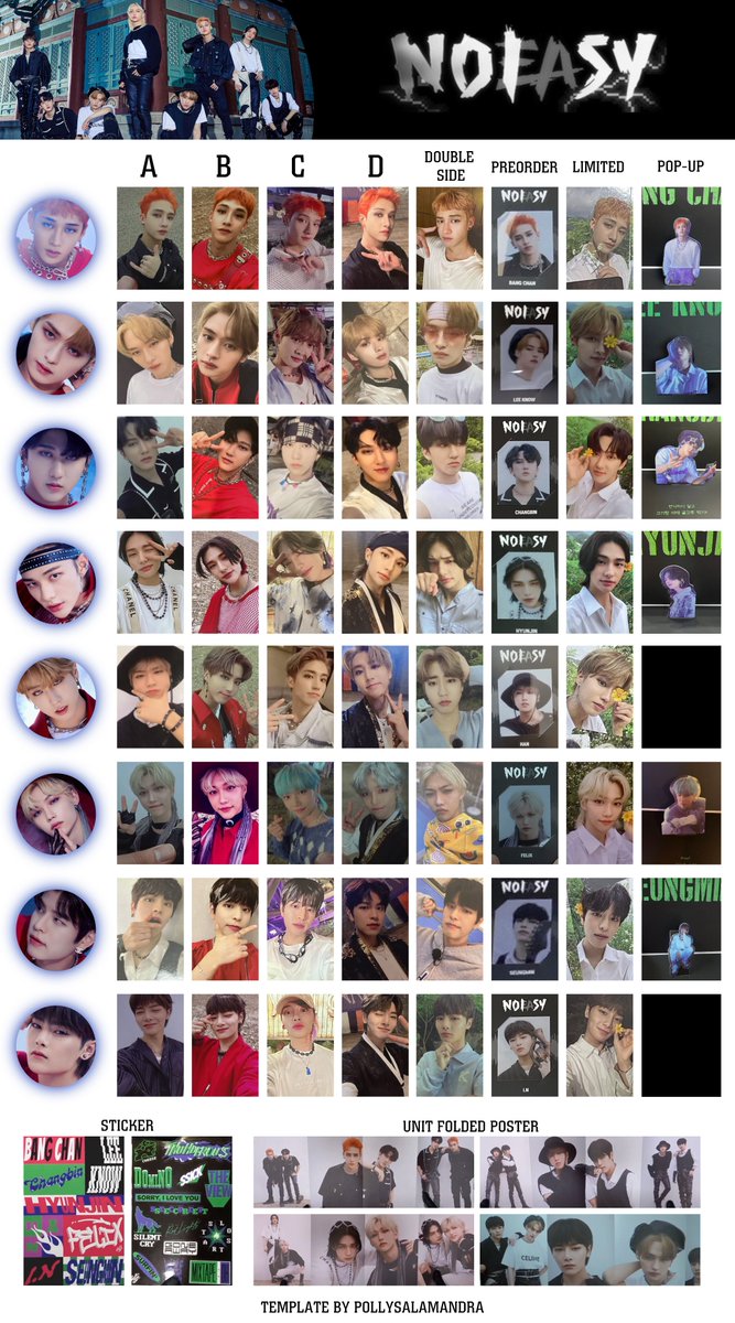 NOEASY ] Stray Kids photocard template • OT8: Bang Chan, Lee Know
