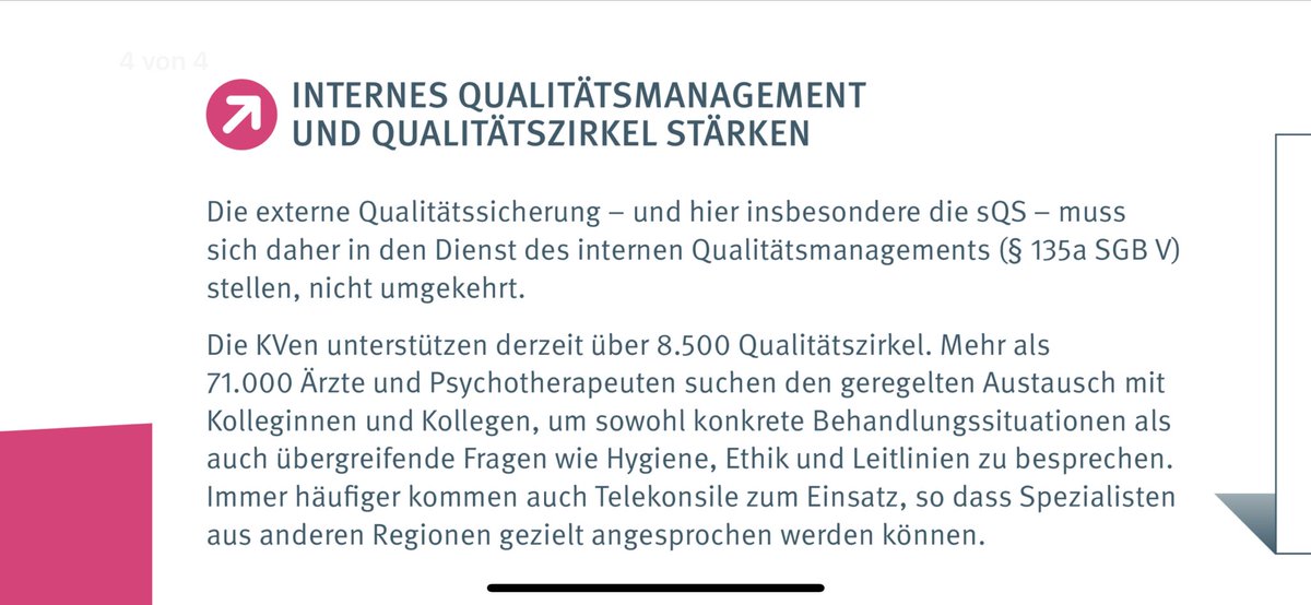 GrandeBettina's tweet photo. Externe Qualitätssicherung in unseren Praxen:
"Die vertragsärztliche (psychotherapeutische!) Versorgung ist kein großes Versuchslabor!"
Mahnende Worte der @kbv4u an den #GBA und #IQTIG . Die externe sQS sollte sich in den Dienste der internen QM stellen, nicht umgekehrt. https://t.co/rANYh4F9RS