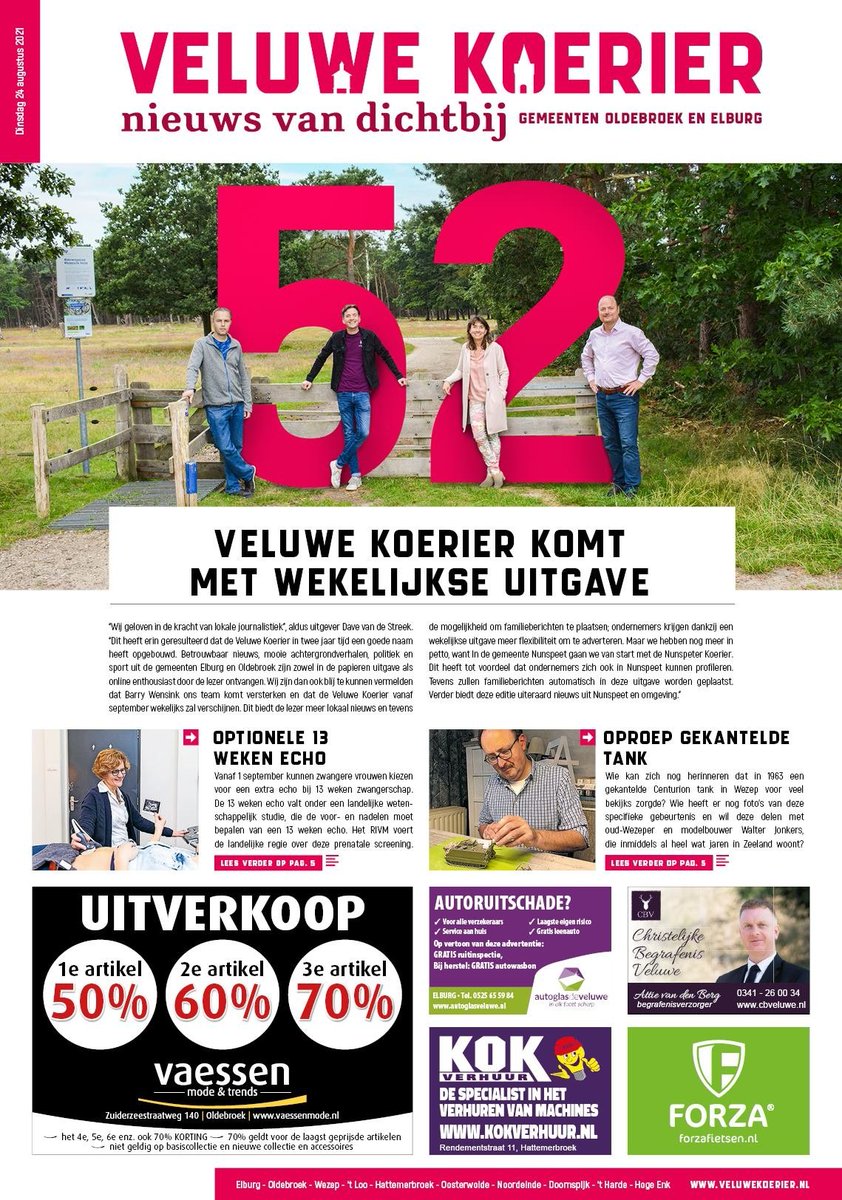 BarryWensink's tweet image. Hupsakee, Veluwe Koerier wekelijks vanaf september. En een volledig nieuwe krant met de naam Nunspeter Koerier. #skikvan