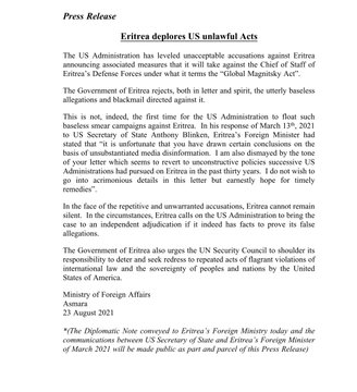 #Eritrean 
#EritreaPrevails 
#UNSecretaryGeneral 
#UNSC
#Russia

Wake up UN Security Council,Stop US allegations & blackmails against Eritrea!
This's unacceptable accusations against the unflagging and un indomitable Eritrean people and Army.
