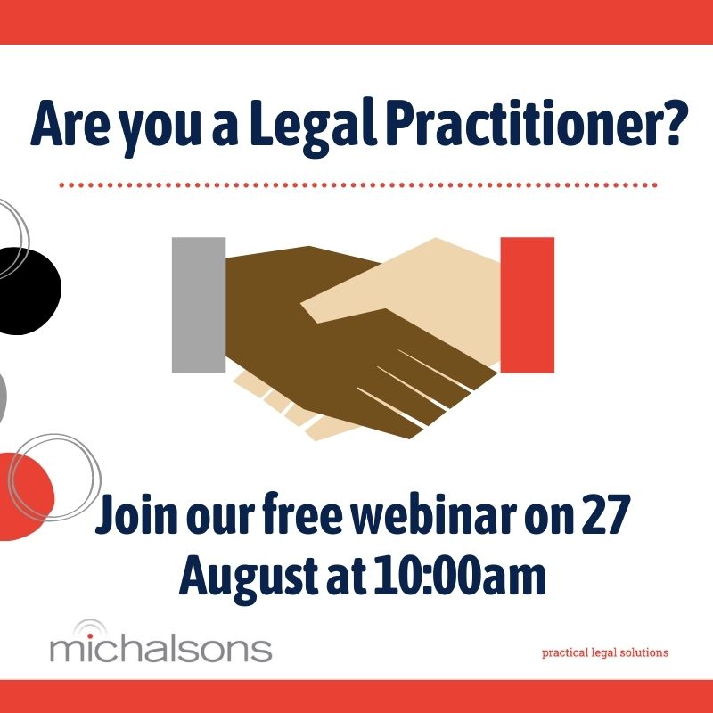 Are you a Legal Practitioner? And process personal information in your practice?😎

Make sure to join our complimentary webinar on 27 August at 10:00am and find out how data protection laws like #POPIA might apply to you. michalsons.com/events 
#michalsons #freewebinar #popia