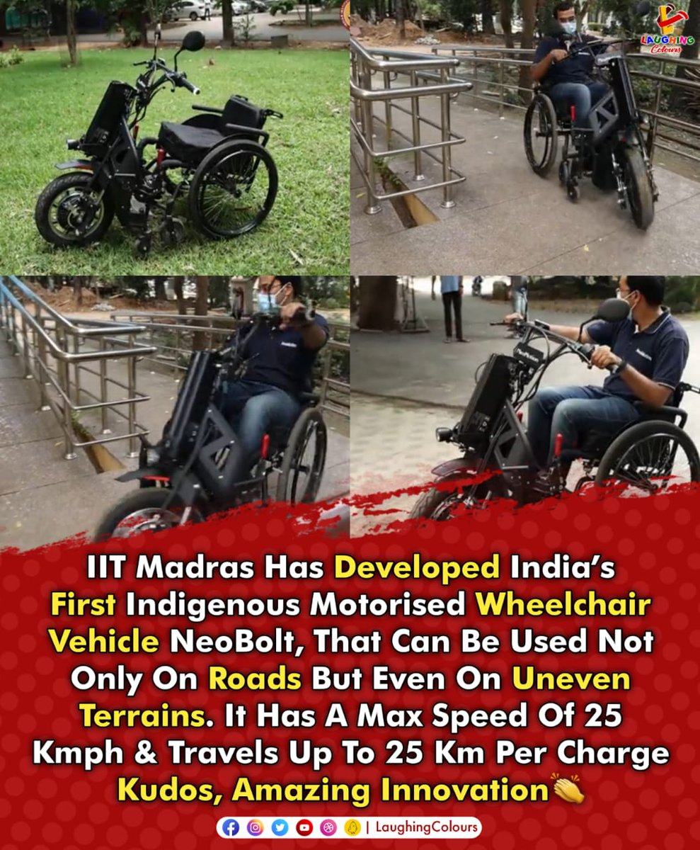 LaughingColours's tweet photo. #IITMadras #motorisedwheelchair #InnovationForEveryone https://t.co/bPTZFOqQLT