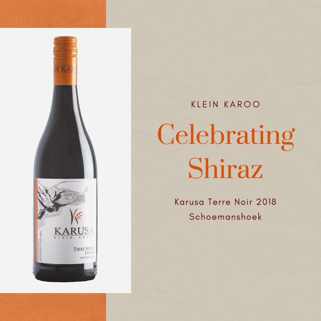 Karusa Terre Noire 2018. Redish black colour intensity with strong smokey, leather, black pepper and dark roast flavours and an abundance of ripe black fruit-notes of earthy compost. Medium full weight, well structured middle palate and full round tannins with a fresh balance.