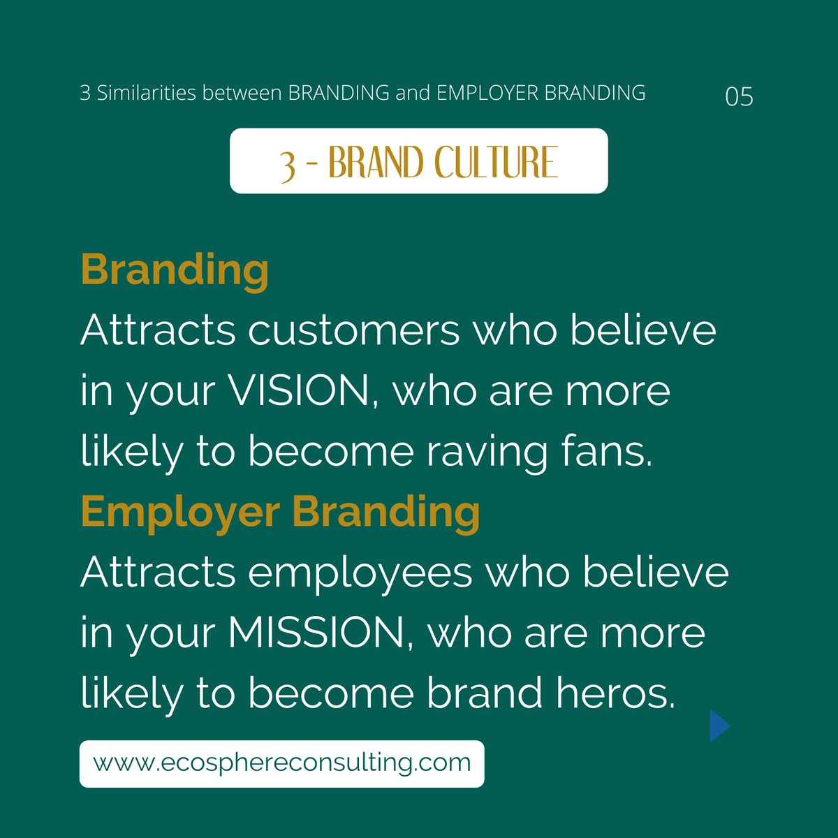 theHXArchitect's tweet photo. 3 - BRAND #CULTURE
#Branding - attracts customers who believe in your #vision, creating more raving fans
#EmployerBranding - attracts employees who want to be part of your #mission, creating #brandheros

#hxm #experiencemanagement https://t.co/AyaHiIkV62