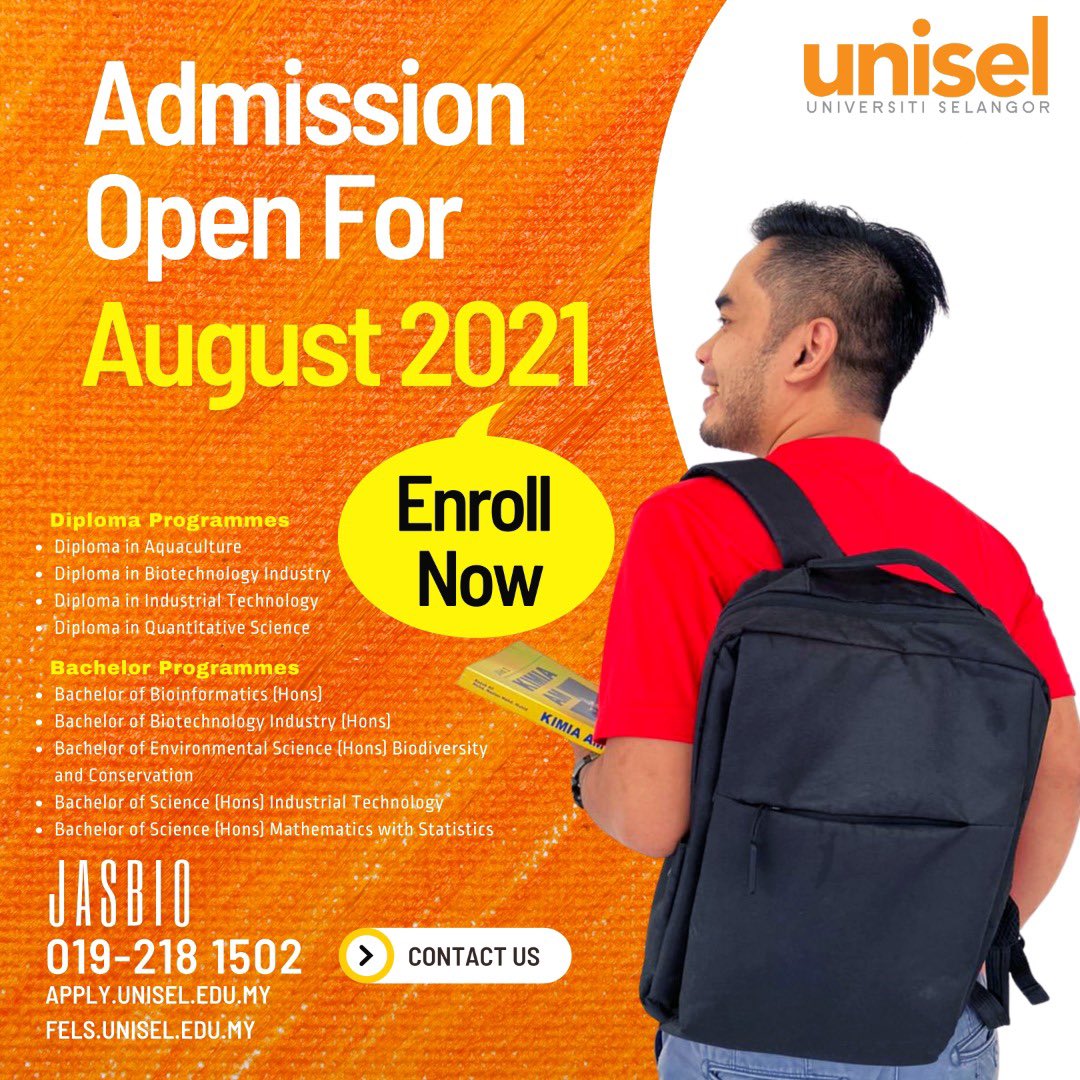 jasbio_unisel's tweet photo. Kami di UNISEL menanti anda!

*Jom daftar sekarang!*
https://t.co/8crmQojMMI 

#Jom_Penuhi_Impian
#JomSambungBelajar
#JomMasukUnisel
#JasbioDiHatiku
#flyhighfels
#uniselawesome
#staysafestayhome https://t.co/lEHJc3WAxO