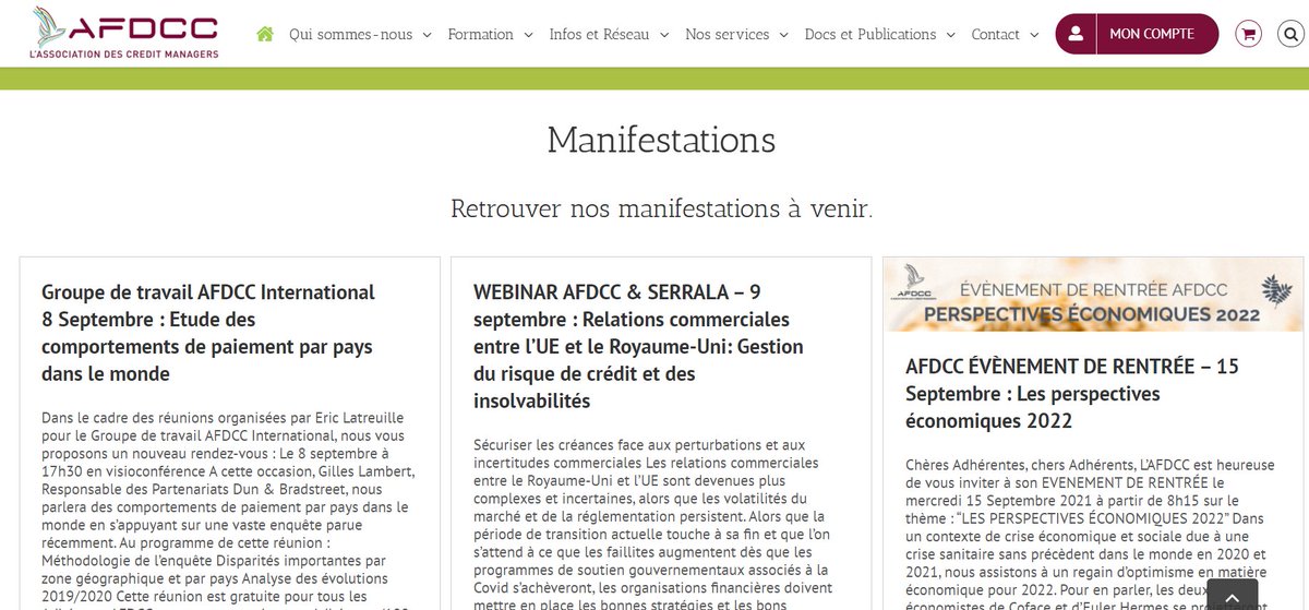 Save the date ! events by <a href="/AFDCC1/">AFDCC</a>  de rentrée ! Consultez et inscrivez vous => afdcc.fr/manifestation/
