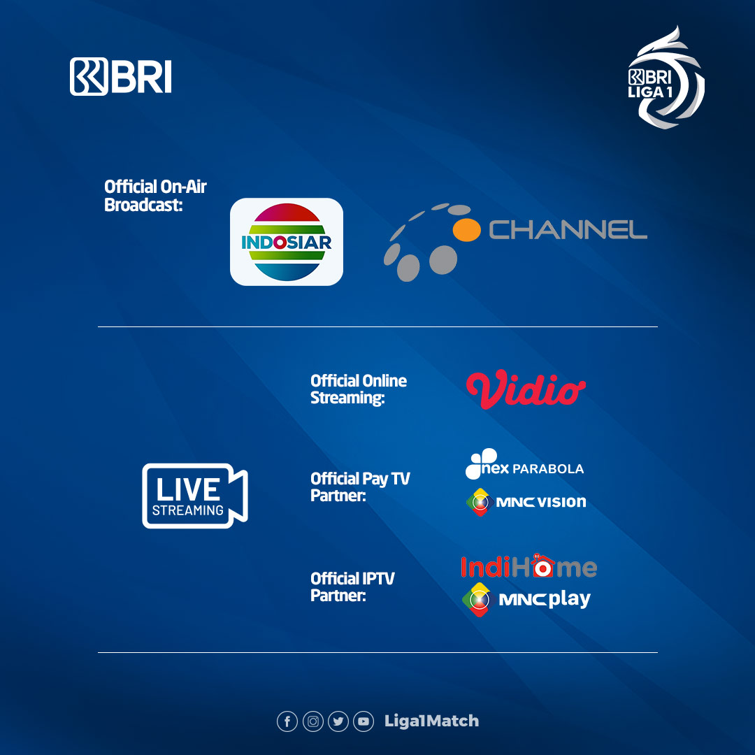 Jadwal pertandingan BRI Liga 1.

#BRILiga1 #BangkitBersama #DukungDariRumah