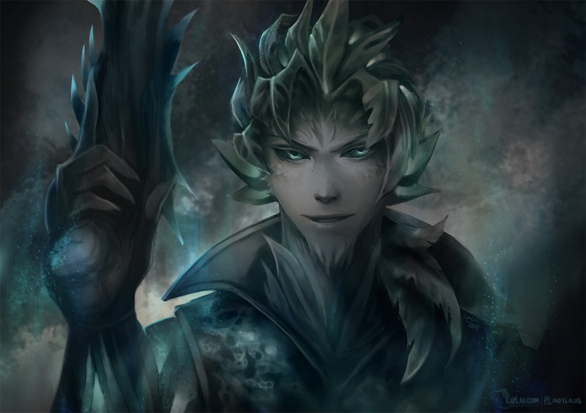 Landylachs's tweet photo. Rough painting update! 
My necro as a harbinger. 

#GuildWars2 #GW2 https://t.co/PelpRKfsTa