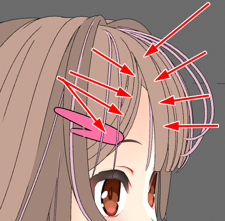 スイープとかで作った部分をポリゴン化して隙間を埋めるしてたら、髪の厚みと生え際のからの流れがなんか納得いかずにもにょもにょしているなう 