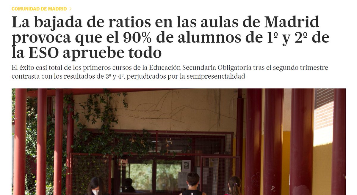 Porque funciona. La bajada de ratios mejora los resultados académicos, la convivencia en el aula, el interés del alumnado... 

No hay ninguna razón para no invertir en plantilla y bajar las ratios. Es urgente. 

🍏 #SOSBajadRatios #VueltaSegura21_22