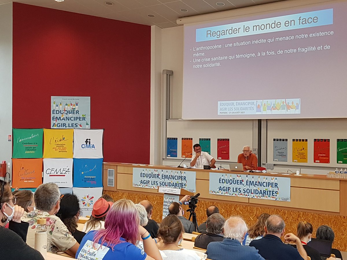 Cnajep's tweet photo. Cnajep au #congresCemea Éduquer, Emanciper avec exigence et modestie. #educpop @CemeaFr https://t.co/87vPHILML9
