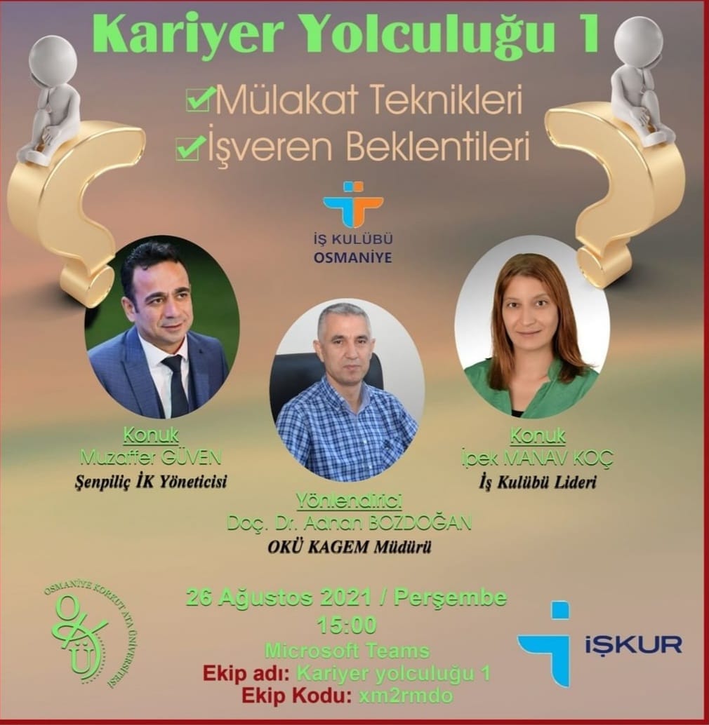 OSMANİYE İŞ KULÜBÜ (@osmaniyeiskulub) on Twitter photo Osmaniye Korkut Ata Üniversitesi Kariyer Merkezi ile üniversite öğrencilerine yönelik planlanan Kariyer Yolculuğu1 programında Mülakat Teknikleri ve İşveren Beklentilerine dair tüm detaylara ulaşabilirsiniz
<a href="/iskulupleri/">İŞKUR İş Kulüpleri</a>
<a href="/SinanTemur2/">Sinan Temur</a>
<a href="/korkutatauni/">OKÜ</a>
<a href="/uzun_turgay/">Turgay UZUN</a>
<a href="/muzafferguven76/">Muzaffer Guven</a> Osmaniye Korkut Ata Üniversitesi Kariyer Merkezi ile üniversite öğrencilerine yönelik planlanan Kariyer Yolculuğu1 programında Mülakat Teknikleri ve İşveren Beklentilerine dair tüm detaylara ulaşabilirsiniz
<a href="/iskulupleri/">İŞKUR İş Kulüpleri</a>
<a href="/SinanTemur2/">Sinan Temur</a>
<a href="/korkutatauni/">OKÜ</a>
<a href="/uzun_turgay/">Turgay UZUN</a>
<a href="/muzafferguven76/">Muzaffer Guven</a>