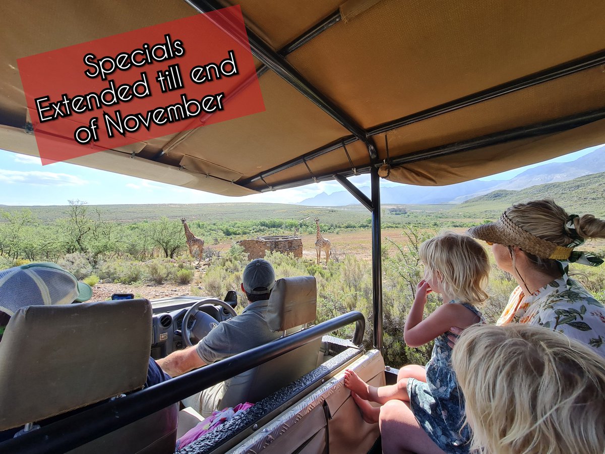 SPECIALS
EXTENDED TILL END NOVEMBER!
<a href="/CapeCountryR/">Cape Country Routes</a> <a href="/visitoudtshoorn/">Oudtshoorn Tourism</a> 
These specials are geared to South Africans who want to get back into the bush while staying safe and secluded. 
info@whkloof.co.za