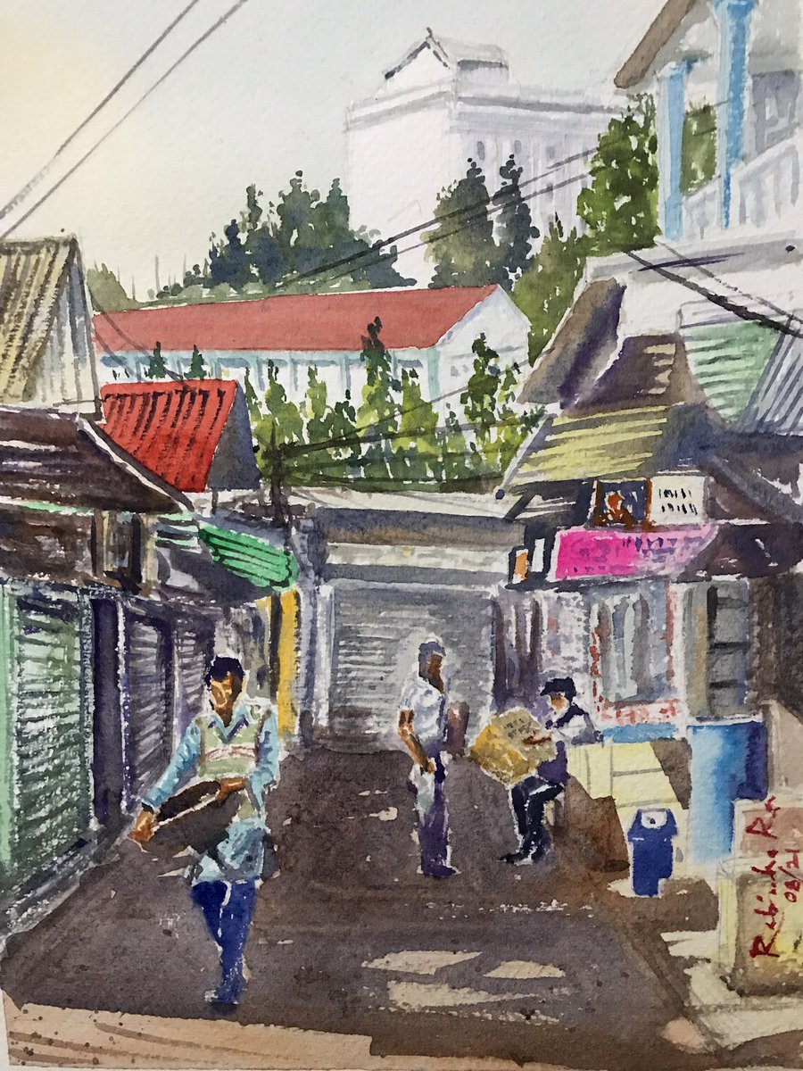 #Watercolour sketch study on Brustro paper #watercolourpainting #Darjeeling #darjeelingtourism #urbanart #artwork #art #artforsale #painting #paintingsforsale