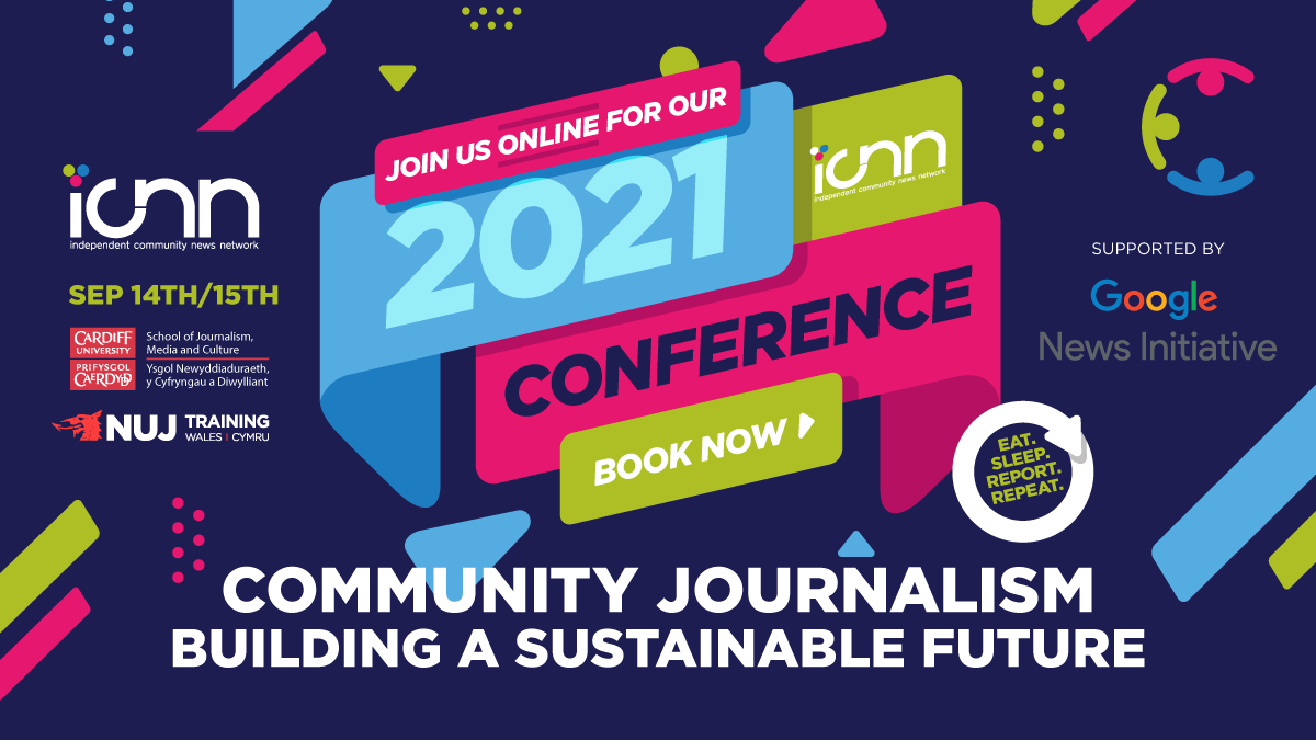 We are delighted to announce our biennial conference is back: 
Community Journalism: Building a Sustainable Future.
This year's conference will be live on Zoom on Sep 14 &amp; 15. 
It should be a lively and informative affair! 
Reserve your place here: 
cardiff.zoom.us/webinar/regist…