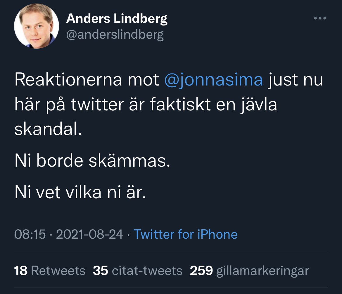 Helt enig med Anders Lindberg här. Förstår du inte hur svårt det är, och hur mycket talang som krävs, att spela så dum som Jonna ”Fuck Logic” Sima gör? 
#itainteasy