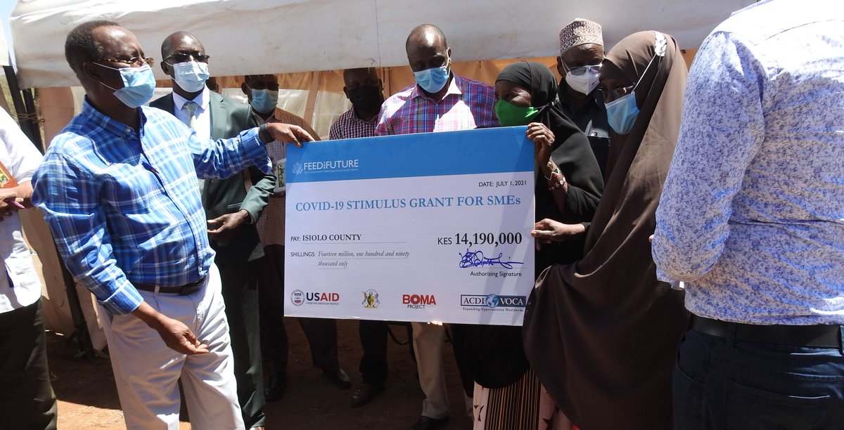 'We thank @USAIDKenya for the continued support and #collaboration🤝in #livestock market development across the county. Today, @isioloCounty011 receives additional support to help fight #COVID19 within the #livestock markets,' – @Governorkuti