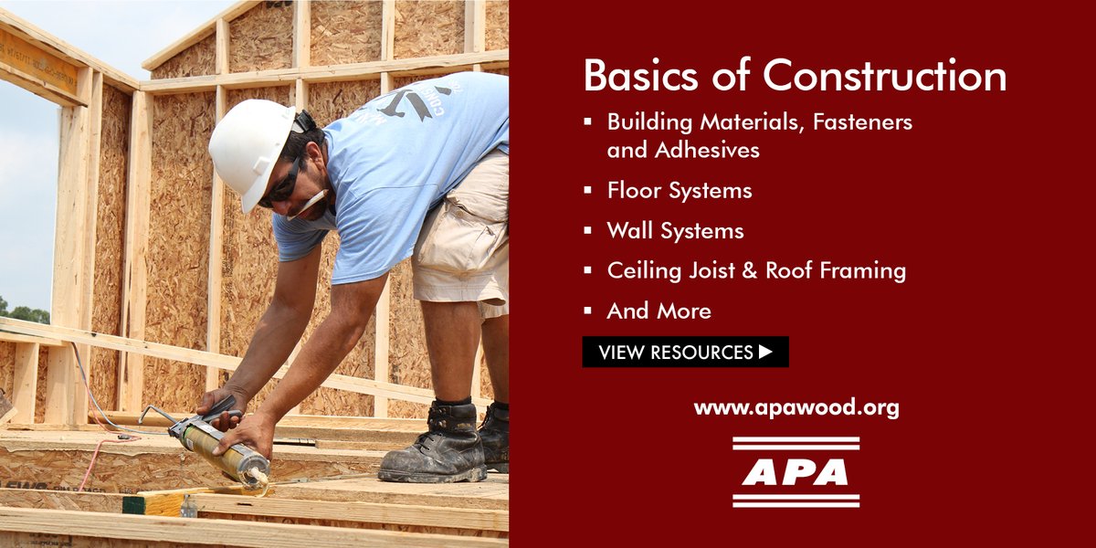 APAwood's tweet image. Training new workers or learning the trade? Check out our new Basics of Construction resource center. Find helpful resources for learning the basics of commercial and residential construction. Discover resources &amp;gt; ow.ly/NGfF50FV1hD
#construction #BuildingBasics