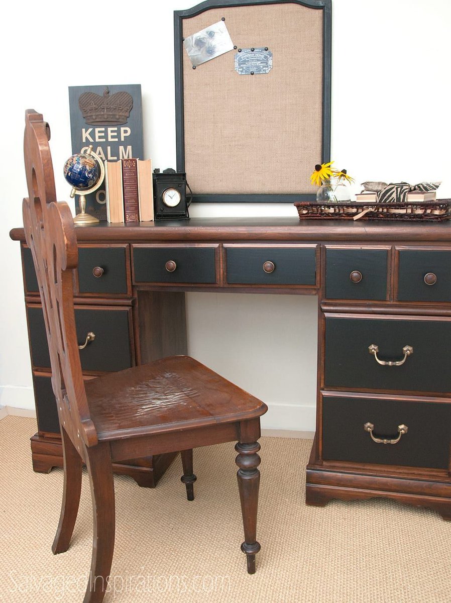SalvagedIns's tweet photo. Painted in Black and Stained Pine Desk. Beautifully restyled! ~ https://t.co/39SruuyQpu

#SalvagedInspirations #SIBlogs #BlackPaint #Classic #Sleek #Elegant #DIY #DIYFurniture #FurnitureIdeas #Painting #PaintingTips #ChalkPaint #DixieBellePaint #Repurpose #Restyle #BeforeAndAfter https://t.co/YjG5Ev8Ebi