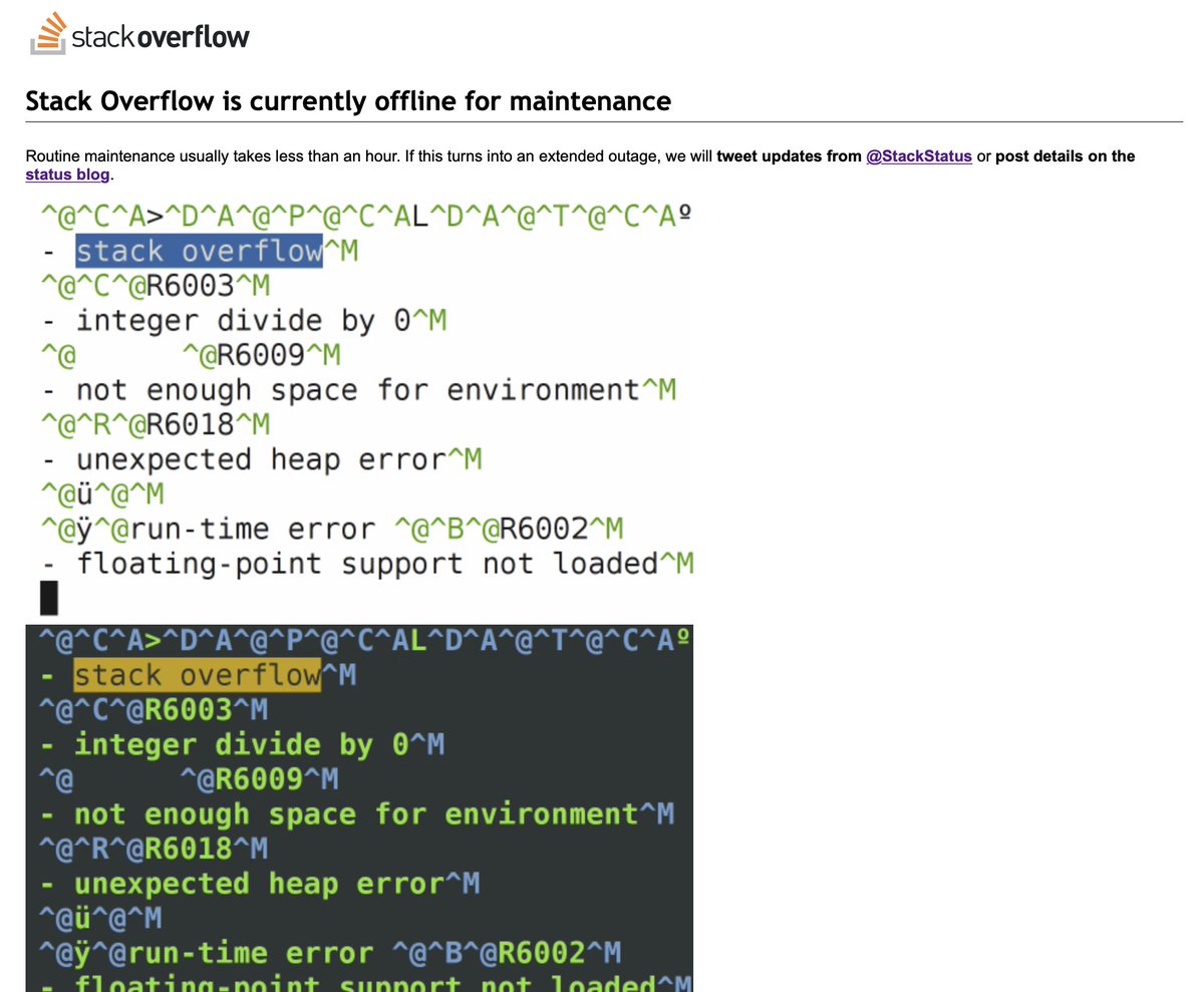 Stackoverflow is down. Time to take a rest 😴