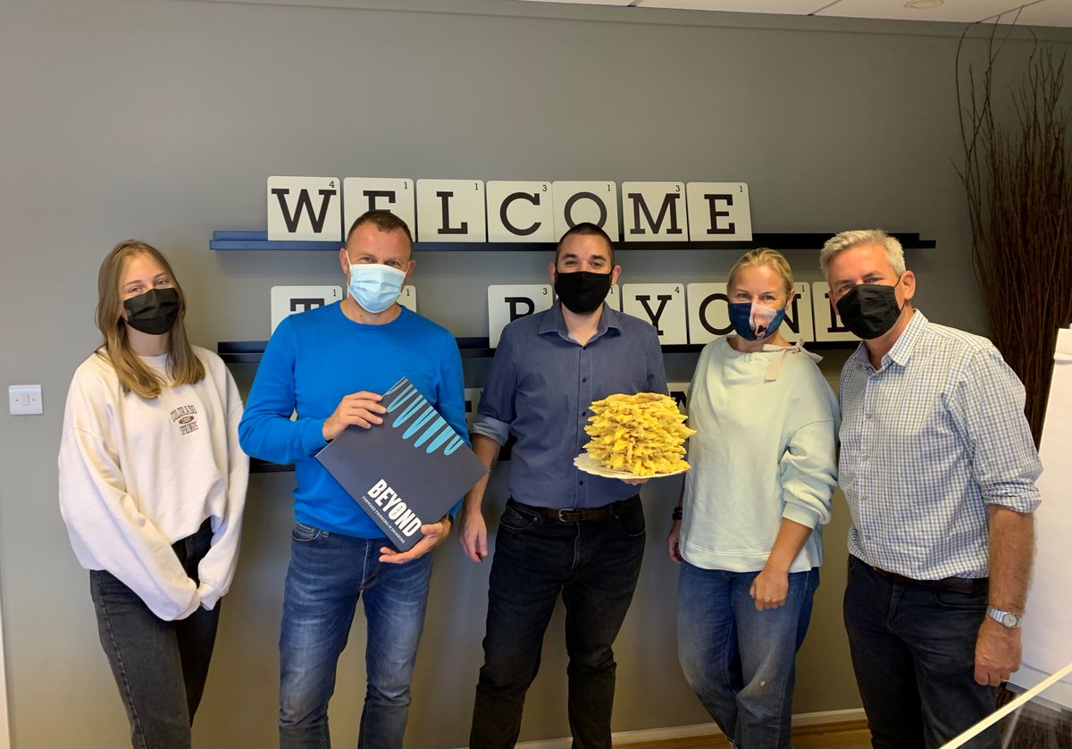 It's wonderful to be able to welcome people back to BTB HQ here in Bristol. Our partners from Vero Cafe join us today - the Sakotis celebration cake was thoroughly enjoyed by the team!  #welcomeback