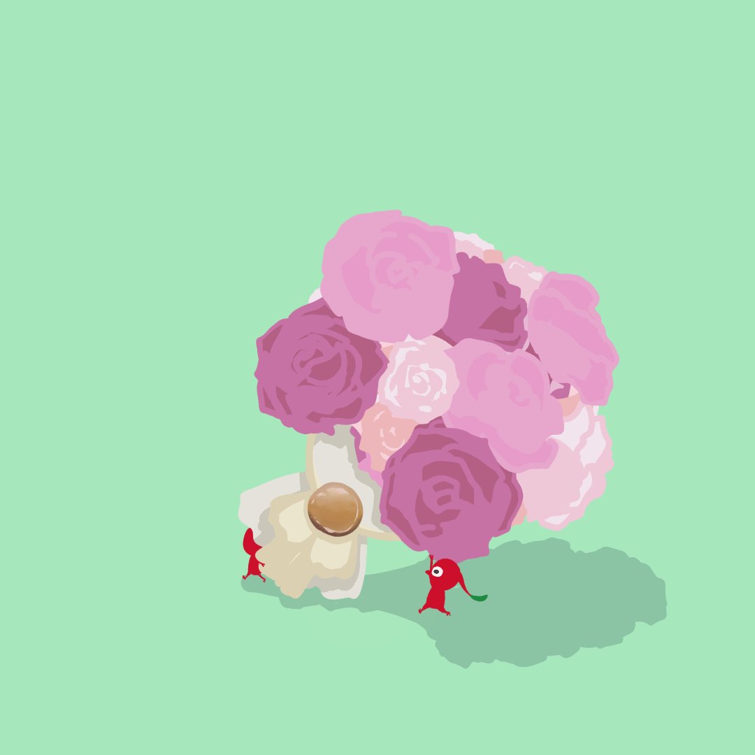 ポップコーン朱峰 ブーケはまかせとき イラスト 落書き デジタル絵 お絵かき 絵 Painting Drawing Illustration カラフル Colorful Paint Art Design デザイン Stylishasia ファンアート かわいい 薔薇 花 ブーケ 花束 ゲーム