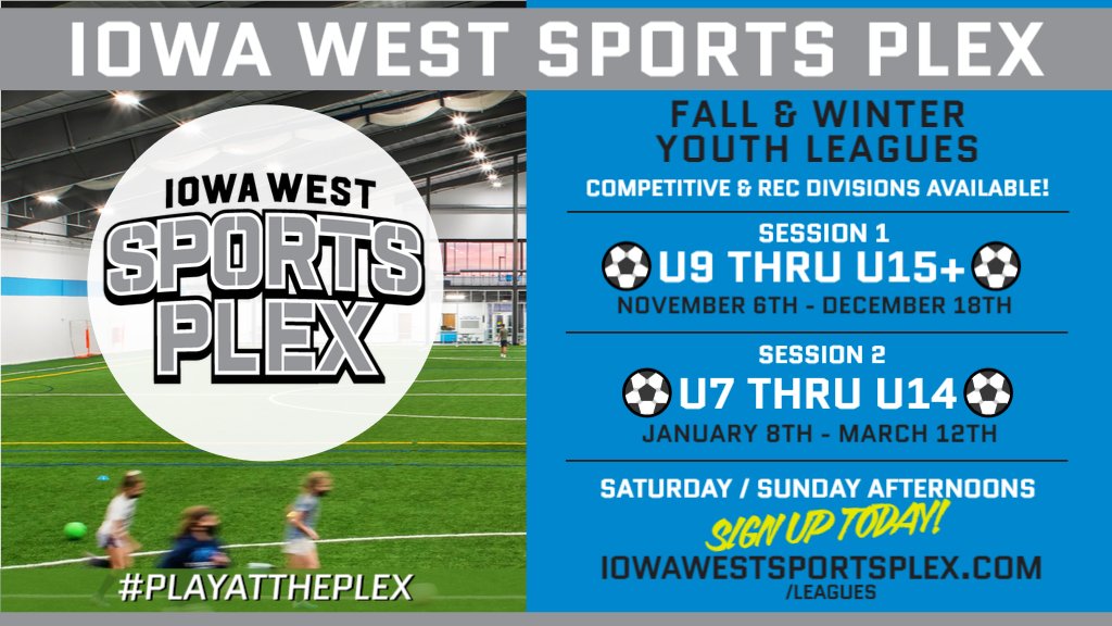 IWSportsPlex's tweet photo. It's a good day to think about cooler weather!
Fall & Winter sessions of our youth soccer leagues are now open!
Click & get registered - https://t.co/UO3UaTonKJ
#PlayAtThePlex⚽ https://t.co/g4YseicG0t