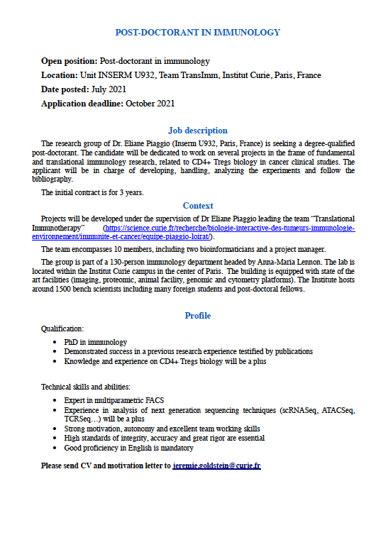 Great post doc opportunity in a our team! :)