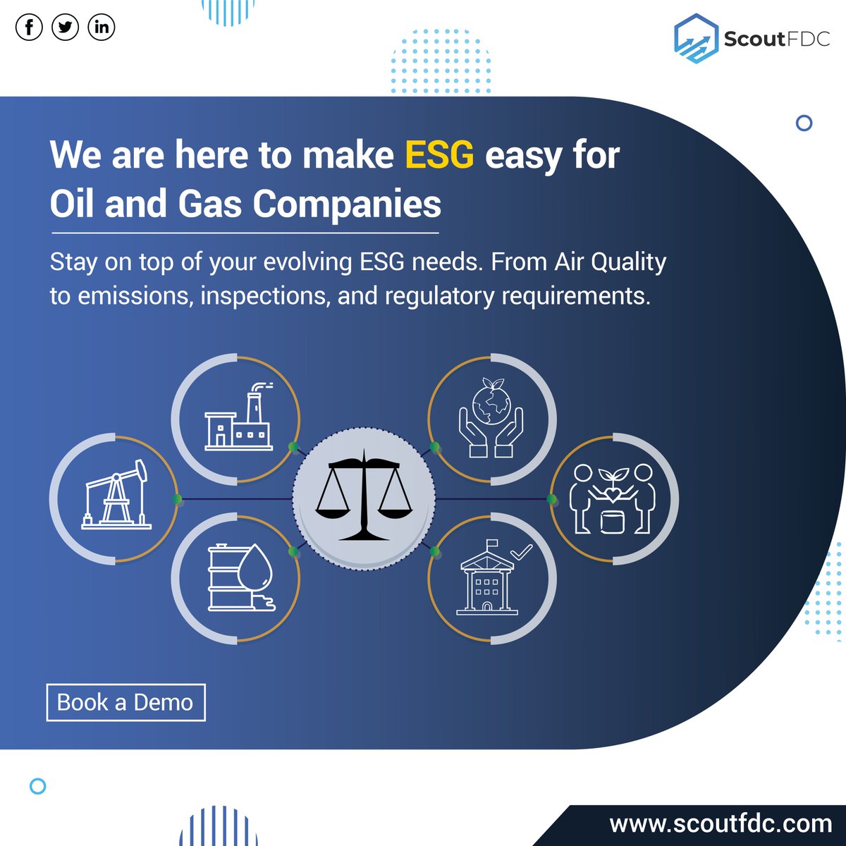 scoutfdc's tweet photo. With new federal legislation around ESG &amp; carbon emissions, Oil &amp; Gas companies are needing new ways to accurately track and record their emission footprint.
 
We are here to make ESG easy for you. 
 
#oilandgascompanies  #oilandgasdata #fielddatacollection  #oilandgas #scoutfdc https://t.co/N90UCR7orn