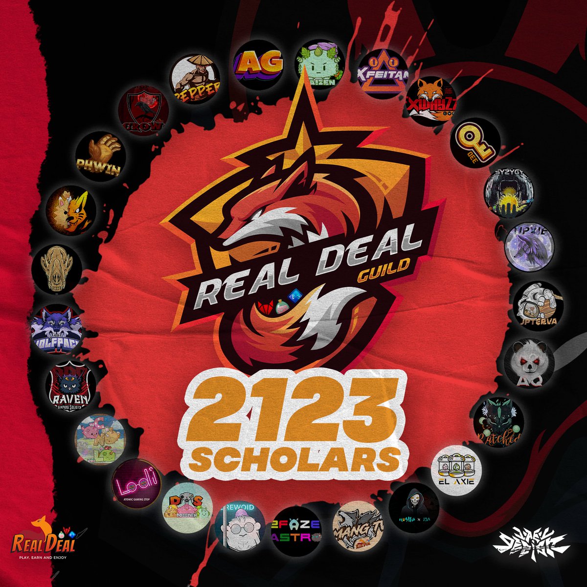 Ecstatic to announce that Real Deal Guild has 2123 Scholars as of today. We will continue changing lives of Filipino Community through Axie Infinity. We will stand by our mission to Play, Earn and Enjoy! Thank you <a href="/AxieInfinity/">Axie Infinity</a>!