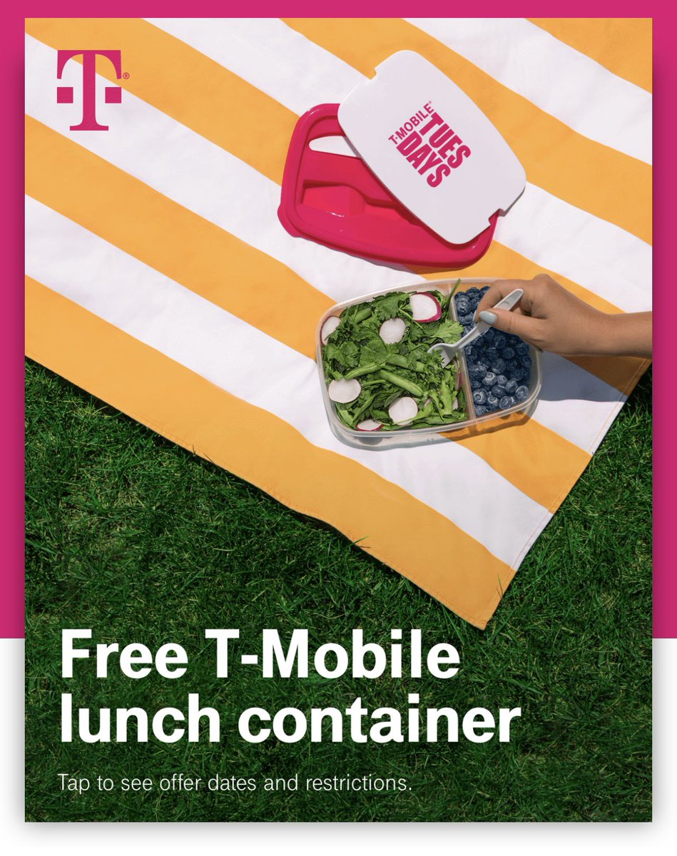 T-Mobile Tuesday is giving away a free lunch container, Limited quantities available. #tmobile #tmobiletuesday #teammagenta