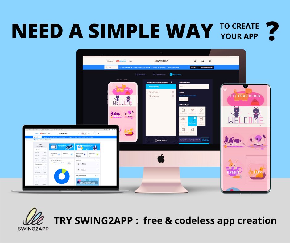 Swing2App's tweet image. Building an app has gone from nice-to-have to an integral part in business development.

Create no-code apps with Swing2App

Try it out, It&apos;s FREE!

Visit: swing2app.com

#appdevelopment  #appdevelopers #appdesign #ecommerce  #growthstrategy  #nocodeapps #nocodeplatform