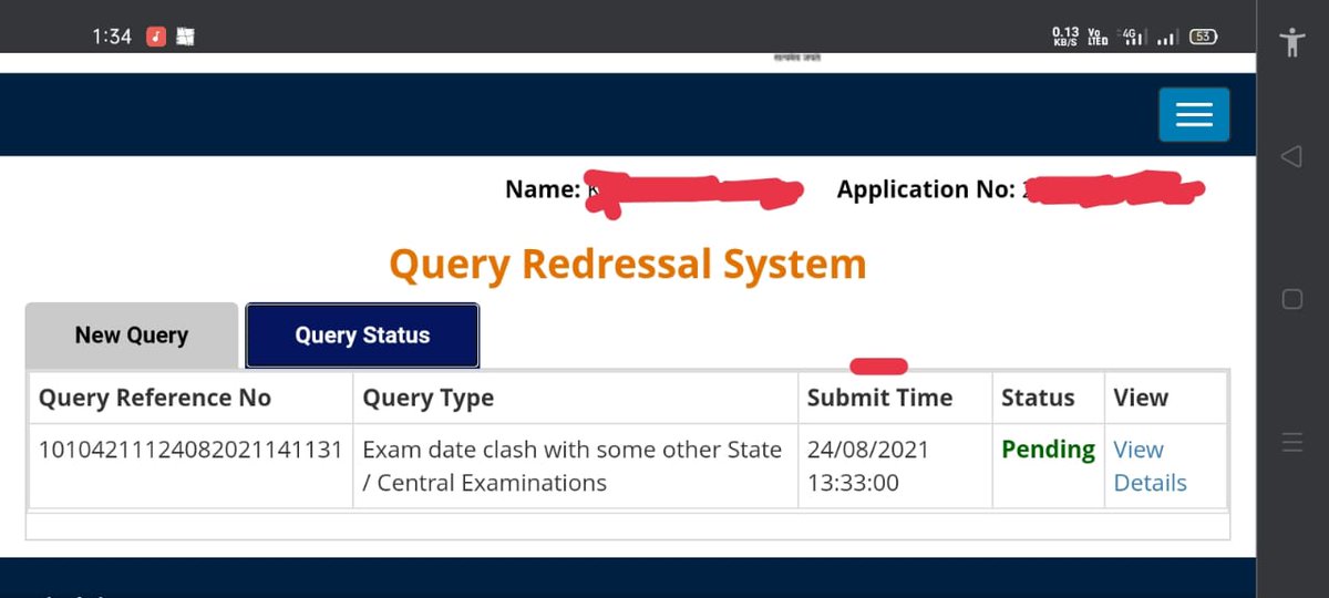 AIJNSA_official's tweet photo. For query 
Login to your NEET ug Portal with your application
In the homepage you'll see 3 dash lines (near top right corner)
Click on that and you'll find the query thing

Please do this guys, it's important

They won't read tweets but they would read these queries

#shiftNEETUG https://t.co/QbgyDefqmJ