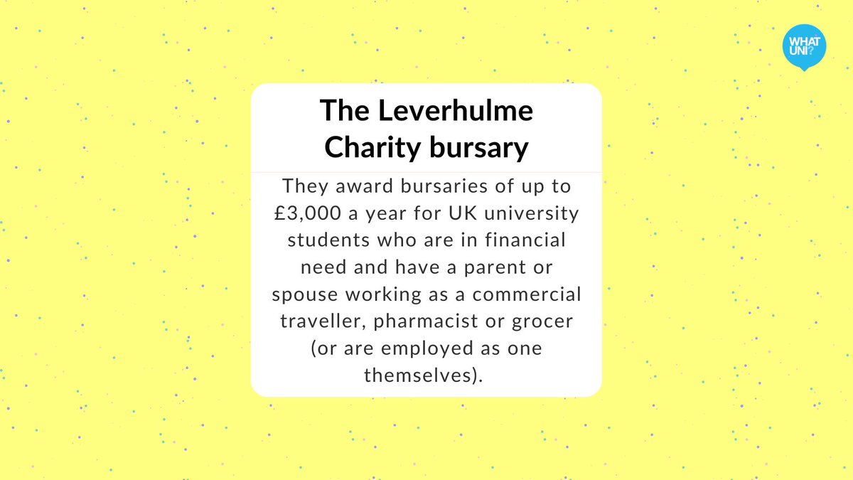 Whatuni's tweet photo. Is your surname Graham? 🤷♂️ Or perhaps you're vegetarian? 🥕 Believe it or not, you could be eligible for financial support at uni! Check out these super unusual scholarships, bursaries and grants.
#StudentLoans #Scholarships #Bursaries #StudentMoneyTips #UniLife #UniFacts https://t.co/MbnXe6LP74