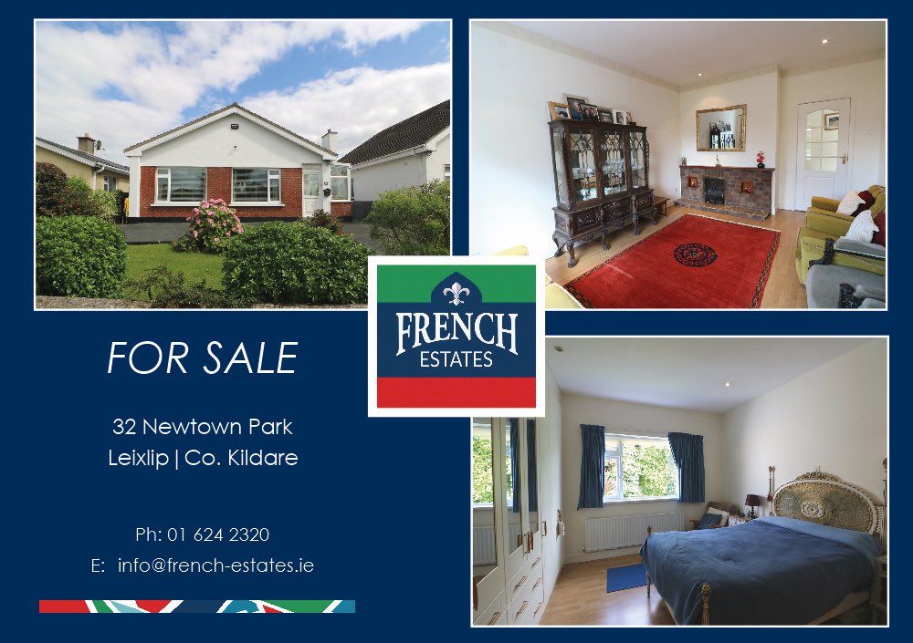 FrenchEstates2's tweet photo. 🏠 New to market 🏠
32 Newtown Park, Leixlip, Co.Kildare 
Rare opportunity to acquire a 
spacious 3 bed detached bungalow c. 1,301 sq.ft in this ever popular mature location 
https://t.co/ByKQW678N3
#Detached #Bungalow #Confey #Leixlip #MustSee #FrenchEstates #ExperienceMatters https://t.co/1zYhnQFM4b
