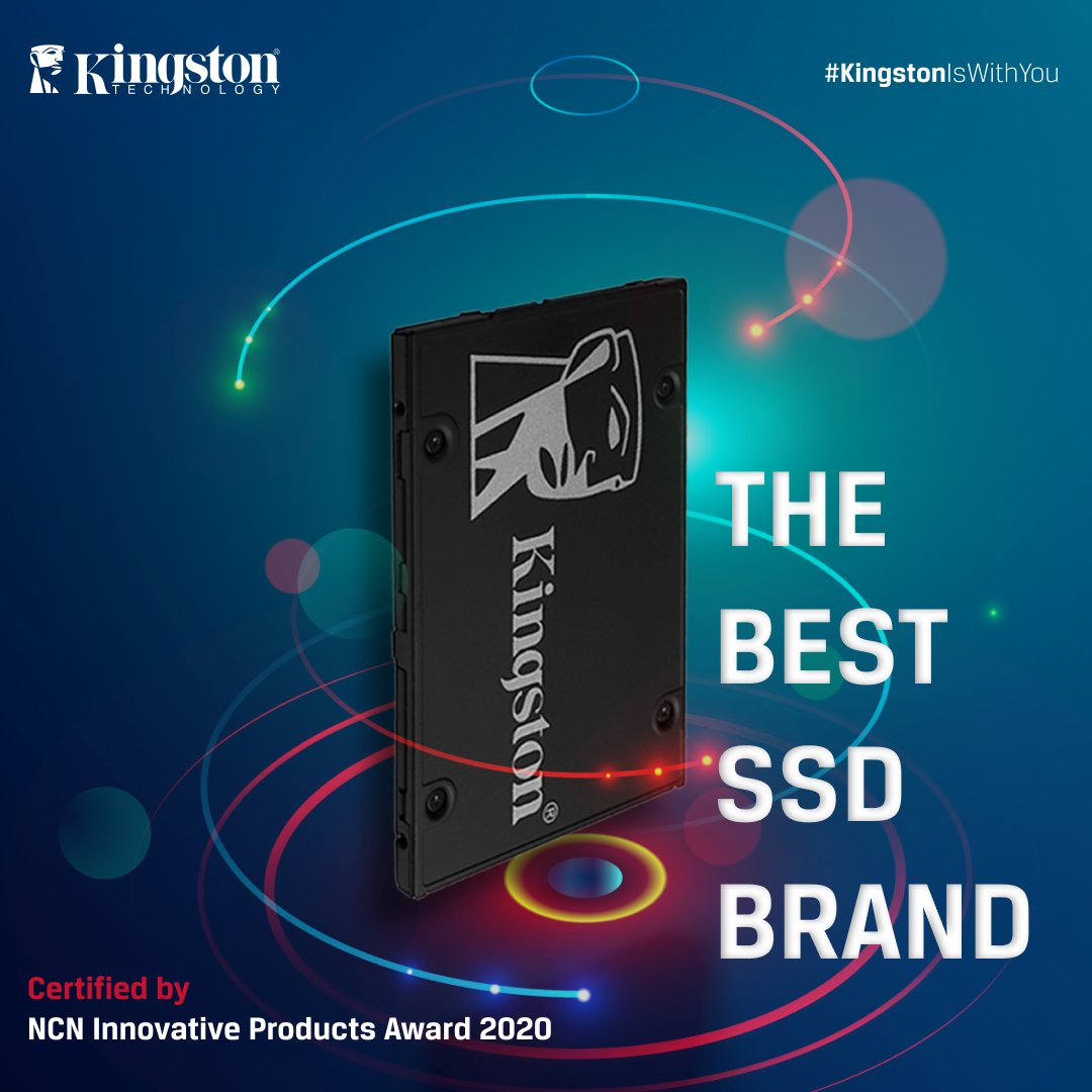 Delighted to share: #KingtonTechnology is awarded as the BEST SSD BRAND OF THE YEAR 2020 by NCN Innovative Products Awards 2020. 🎉