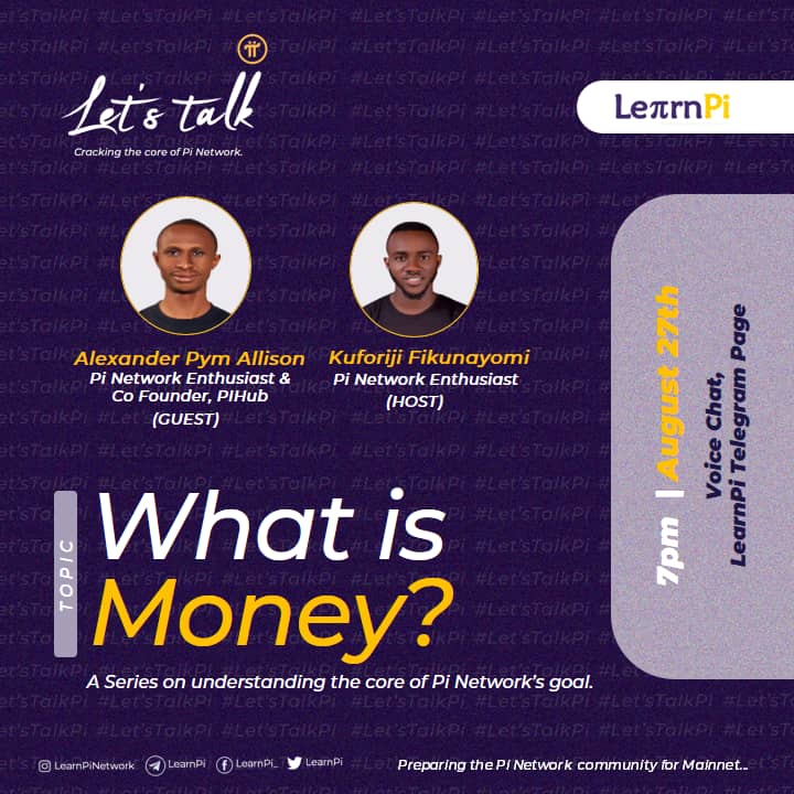 LearnPi_'s tweet photo. Join us on LearnPi Telegram page every Fridays - Sundays.
In these educative session, we will be going down to the very core of Pi network's goal.
Let's Talk Pi
https://t.co/AFwUzTcgtH #pinetworkmarket #pi2gether #pinetworkminer #learnpi #pinetworktips #pinetworking #pinetwork https://t.co/OSWTzNC4FG