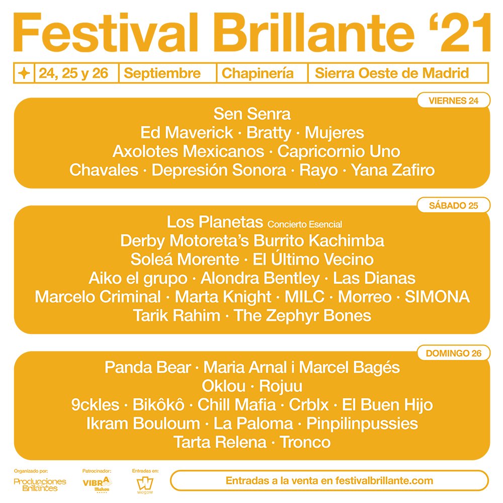 Me ha escrito un amigo para proponerme ir en septiembre al Festival Brillante.

Le he dicho que sí, obviamente. 😏