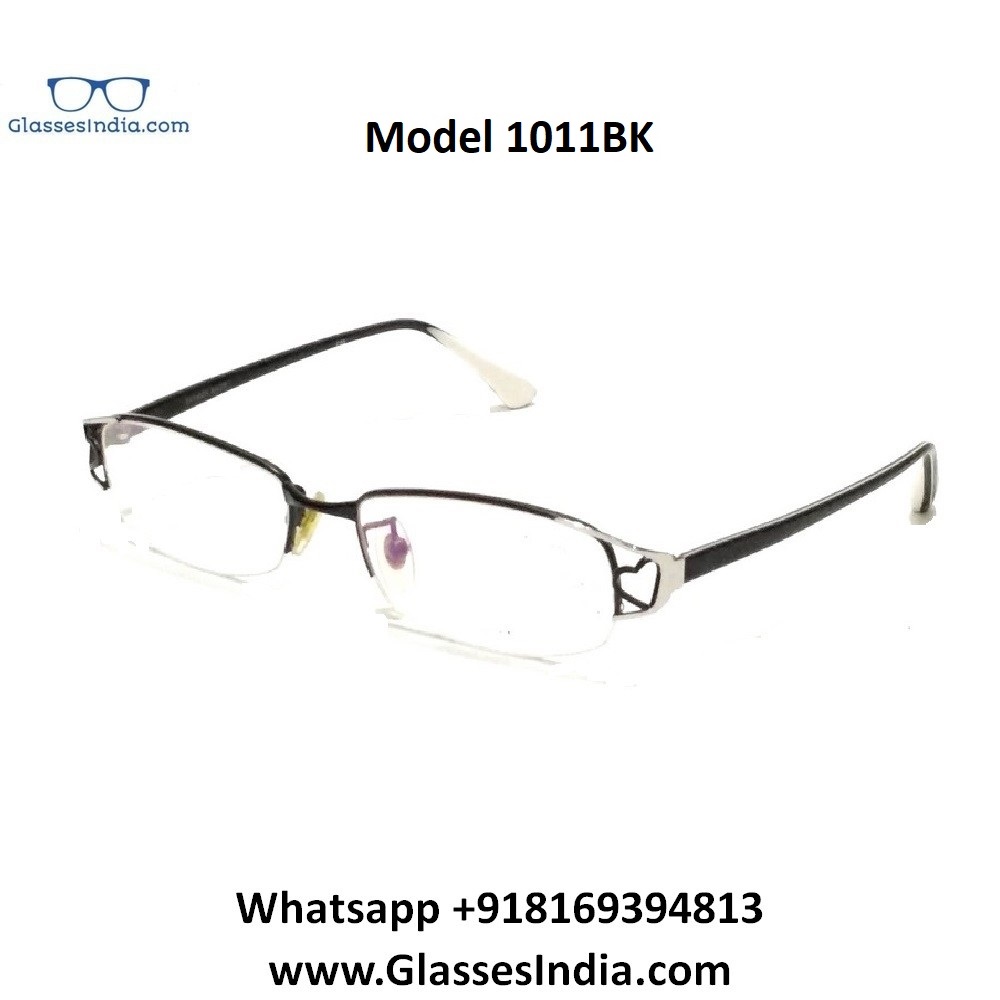 Black Designer Supra Half Rimless Blue Light Blocker Computer Glasses for Women 1101BK glassesindia.com/products/black… 
#glassesforwomen #womenglasses #bluelightglasses #computerglasses