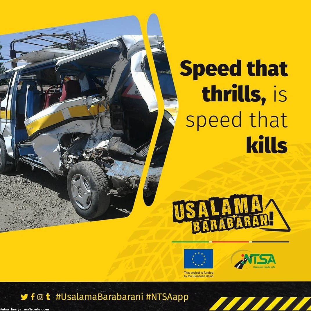 92Rlv's tweet photo. Speed that thirlls is speed that kill. Slow down, Kwani, mambo yanaweza badilika chini ya sekunde moja  #UsalamaBarabarani #FikaSalama  #NTSA @EUinKenya https://t.co/23nbvHJz7S