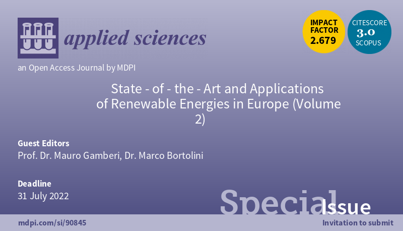 Applsci's tweet photo. #SpecialIssue
https://t.co/mGX10ZXHS1
DD: 31 July 2022
Guest Editors: Prof. Dr. Mauro Gamberi and Dr. Marco Bortolini
#renewableenergies #greenenergysystem #energyprediction #sustainabledevelopmentgoals #hybridenergytechnologies #smartgrids #energymodel #energyengineering https://t.co/cyoTmX2aQT
