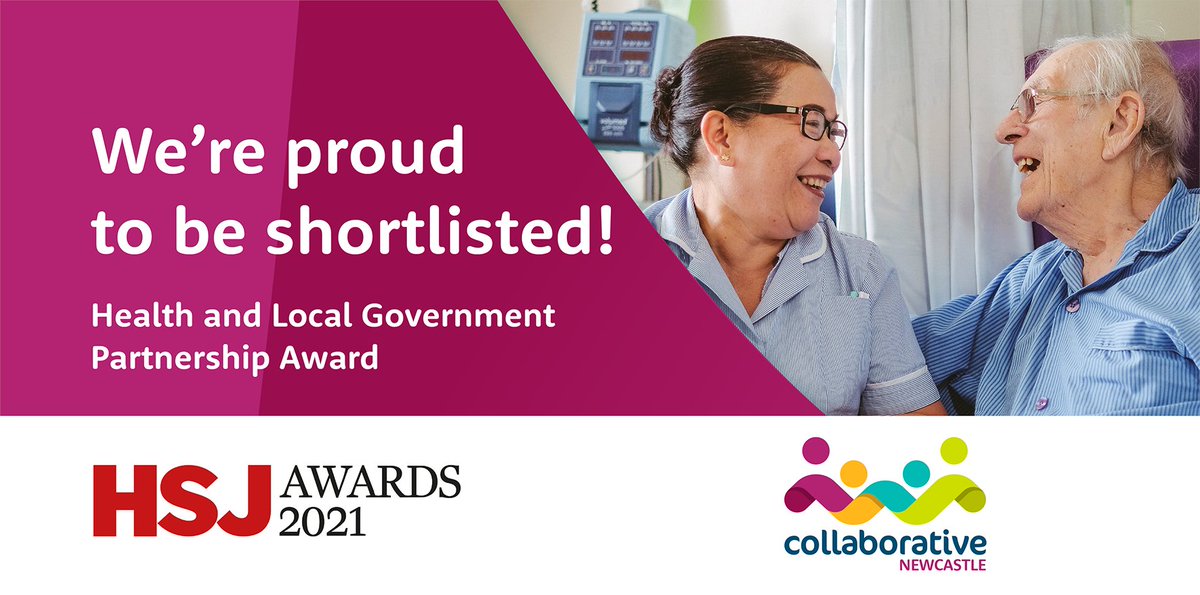CollabNewcastle's tweet photo. Hurray! We've been shortlisted for the @HSJ_Awards, recognising outstanding contributions to healthcare. Great recognition for the brilliant work underway to improve health, wealth and wellbeing in our City! #GoTeamNewcastle #HSJawards Read more here: https://t.co/oWoFUVZf4p https://t.co/r3Qzf5OFF3