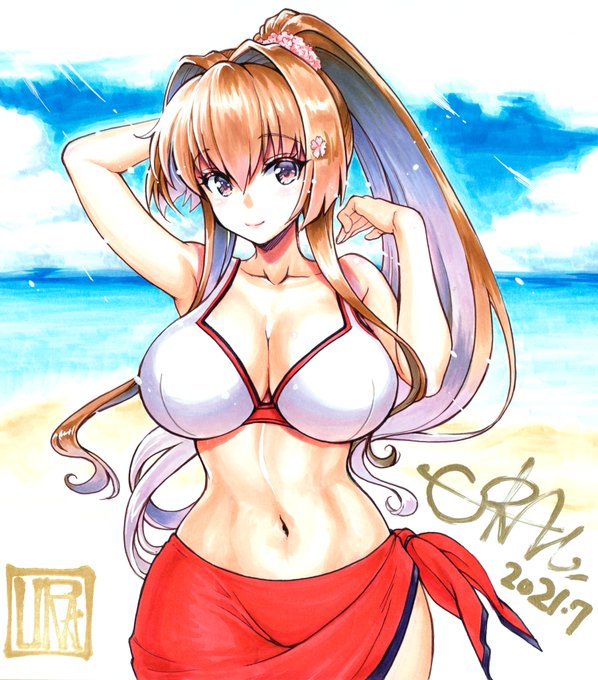 今日の色紙338日目
水着の大和さん

#描いた色紙なるべく毎日アップする
#コピック #アナログ絵 #艦これ #大和 