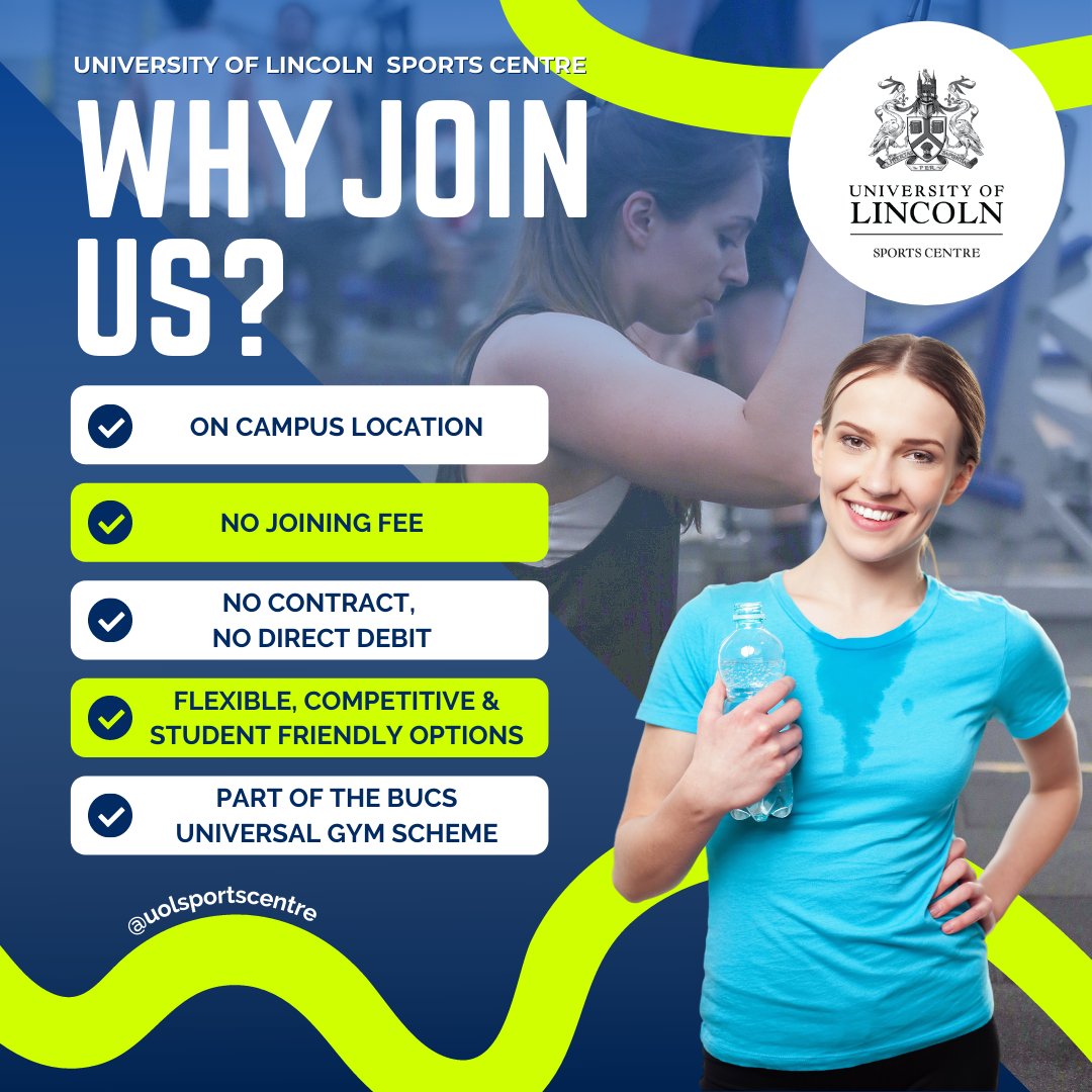 There are many reasons to join us here at the Sport & Fitness Centre! We have a fantastic early bird full gym membership offer - academic year 21/22, ONLY £99! Available to buy between 01 Sept 21 - 30 Sept 21 - buy online or here at our main reception. #sportlincoln