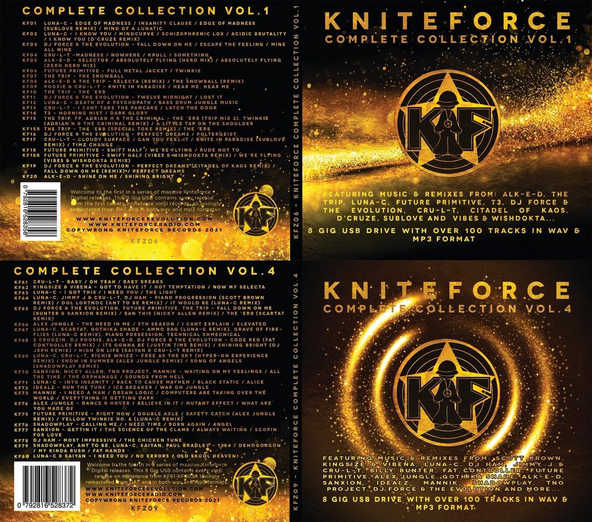 We also have more USB’s in the works, like these sexy looking Kniteforce collection USB’s. Vol. 1 is 1-20 &amp; we’re teaming it up with Vol. 4 which is 61-80! Vol. 2 &amp; 3 will come later so don’t worry!