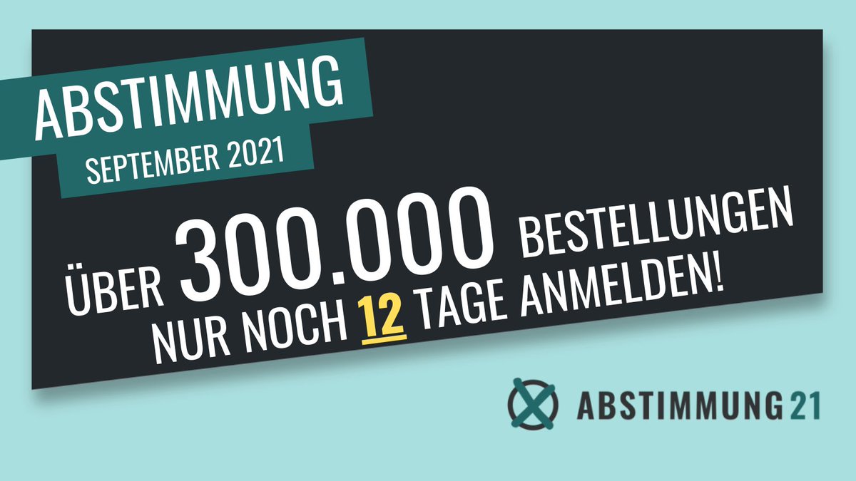 abstimmung21's tweet photo. 🎉 Wir haben die Marke von 3️⃣0️⃣0️⃣.0️⃣0️⃣0️⃣ Menschen, die bei ABSTIMMUNG21 mitmachen, geknackt! Das sind viermal so viele Menschen, wie in das Berliner Olympiastadion passen ⚽️. Noch 12 Tage kannst Du Dich für die erste bundesweite Volksabstimmung anmelden. Worauf wartest Du noch? https://t.co/4NeC60pzTg