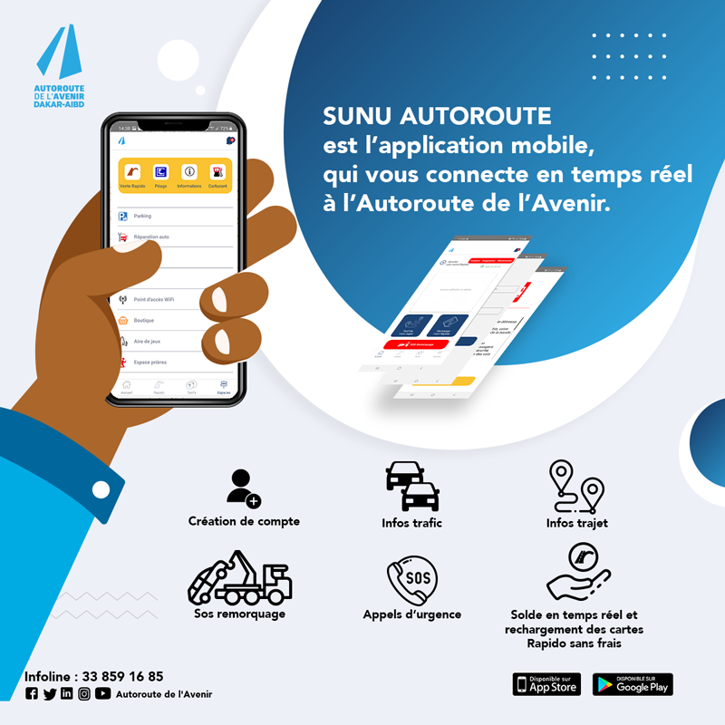 autorouteavenir's tweet photo. Tenez-vous au courant de l'état du trafic en temps réel grâce à notre application Sunu Autoroute disponible sur : 
👉Apple store : https://t.co/1EaopVBPUF
👉Google Play : https://t.co/IT4jj3kpvT
#application #sunuautoroute #mobileapp #customercentric #appstore #googleplay #kebetu https://t.co/A076RtsIzN