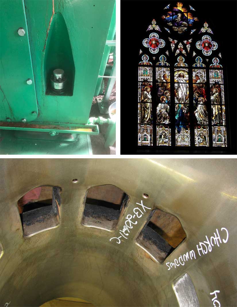 gascompression's tweet image. Tech Tuesday: These 3 images are church windows. We have 2 of them in compressor buildings — they describe anchor bolt recesses and power cylinder liner ports that have eroded over time and other things in that general shape. Learn more at the EGCR. egcr.org