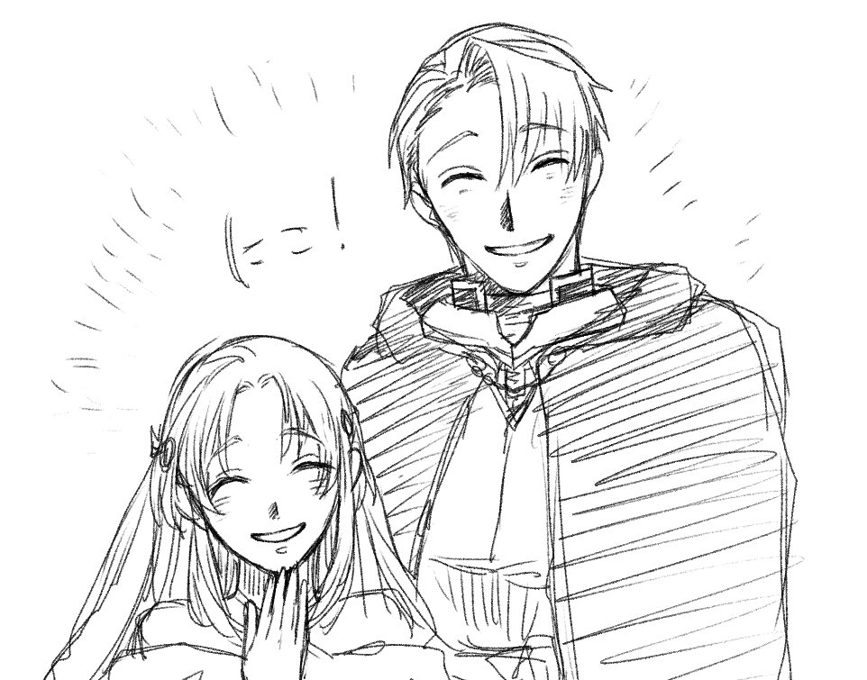 ⁦@egakinam⁩ 
笑顔が似てるエターニア兄妹…… 