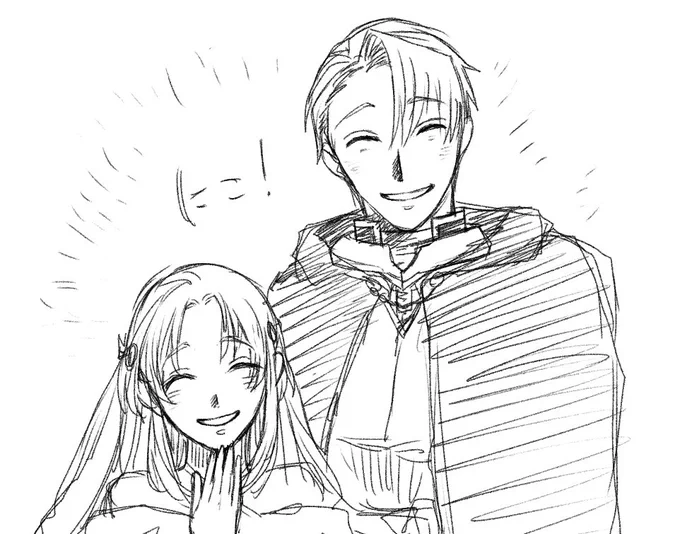 ⁦@egakinam⁩ 
笑顔が似てるエターニア兄妹…… 